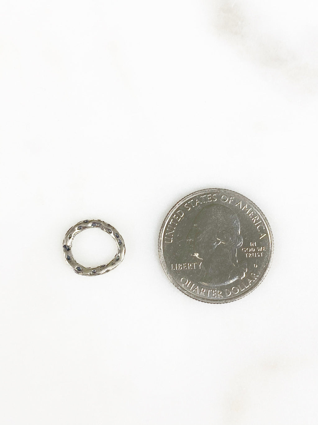 Sterling Silver Hammered Textured Raw Open Connector Ring Charm 12mm