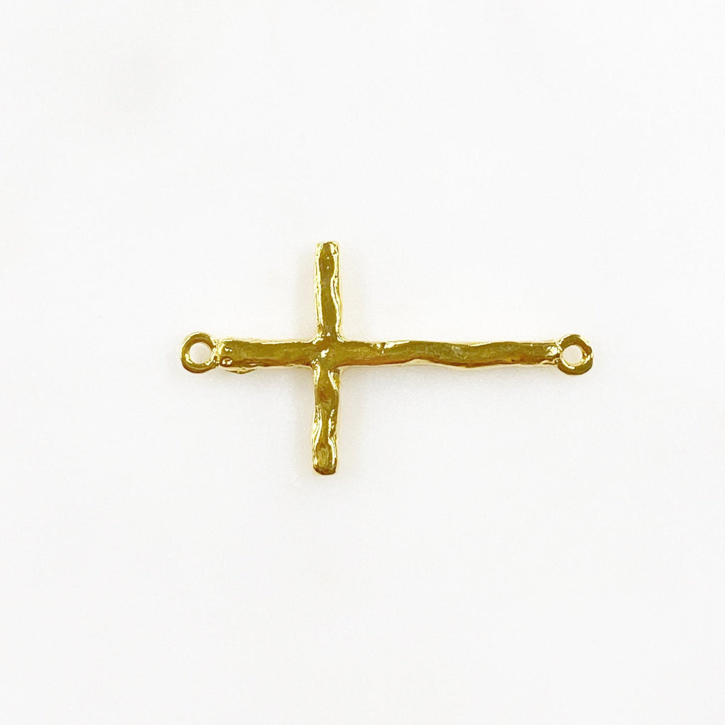 Sterling Silver or Vermeil or Large Hammered Textured Horizontal Cross