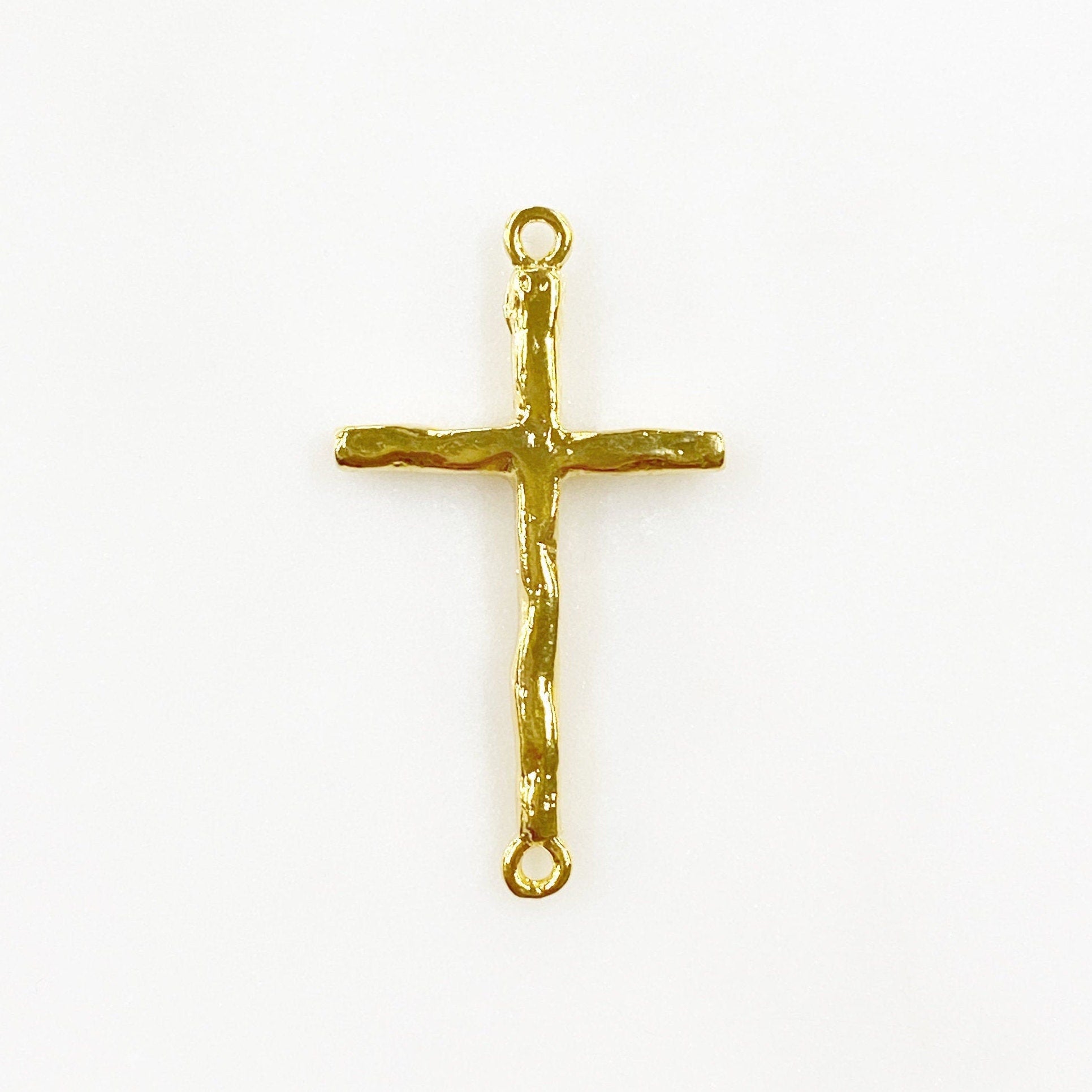 Sterling Silver or Vermeil or Large Hammered Textured Horizontal Cross