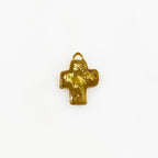 Sterling Silver or Vermeil or Whimsical Sewed Patch Texture Cross Charm