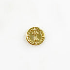 10mm Sterling Silver or Vermeil or Tiny Mini Key with Dots Circle Medallion
