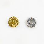 10mm Sterling Silver or Vermeil or Tiny Mini Heart with Dots Circle Medallion