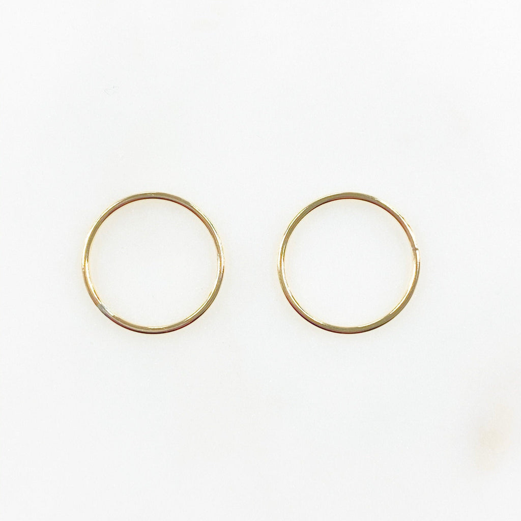 14K Gold Filled 16mm Smooth Connector Ring Open Circle Charm Soldered (2pc)