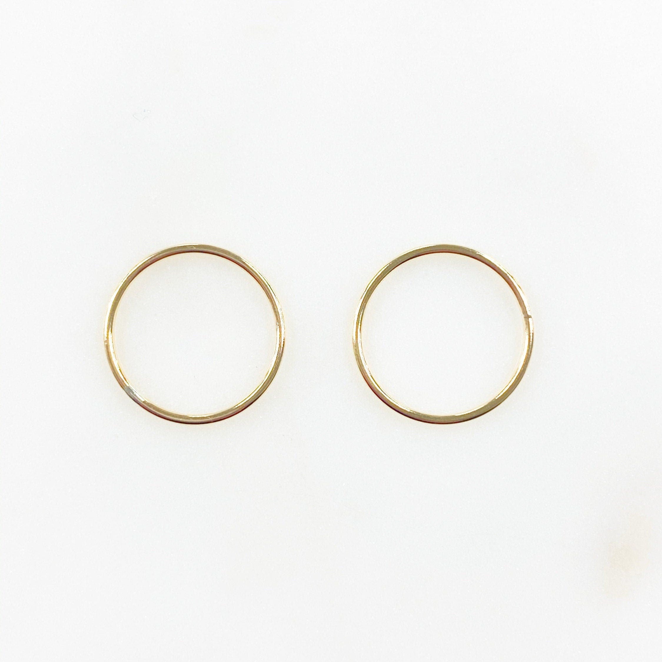 14K Gold Filled 16mm Smooth Connector Ring Open Circle Charm Soldered (2pc)
