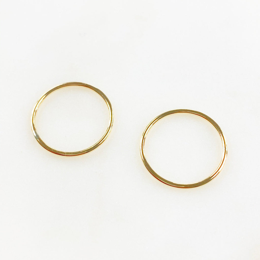 14K Gold Filled 16mm Smooth Connector Ring Open Circle Charm Soldered (2pc)