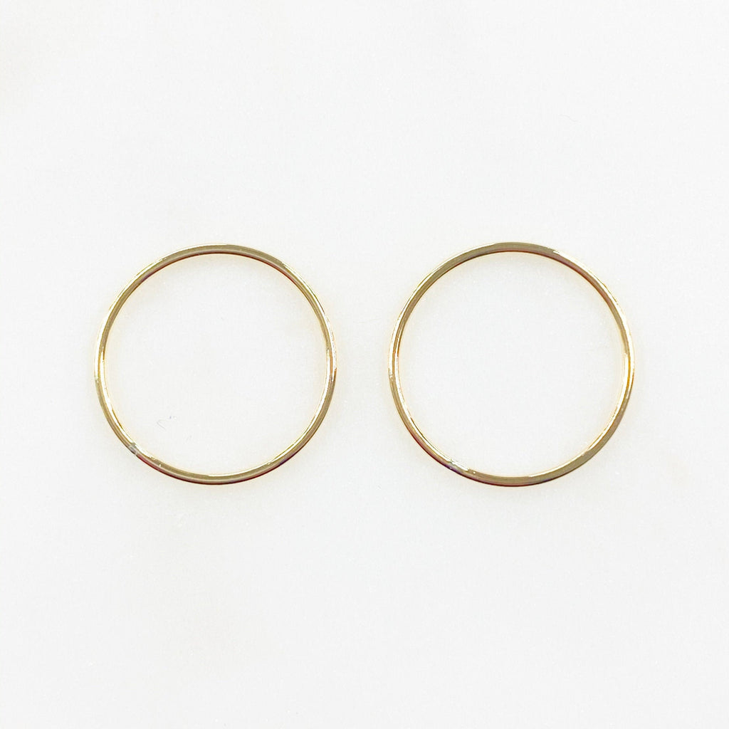 14K Gold Filled 19mm Smooth Connector Ring Open Circle Charm Soldered (2pc)