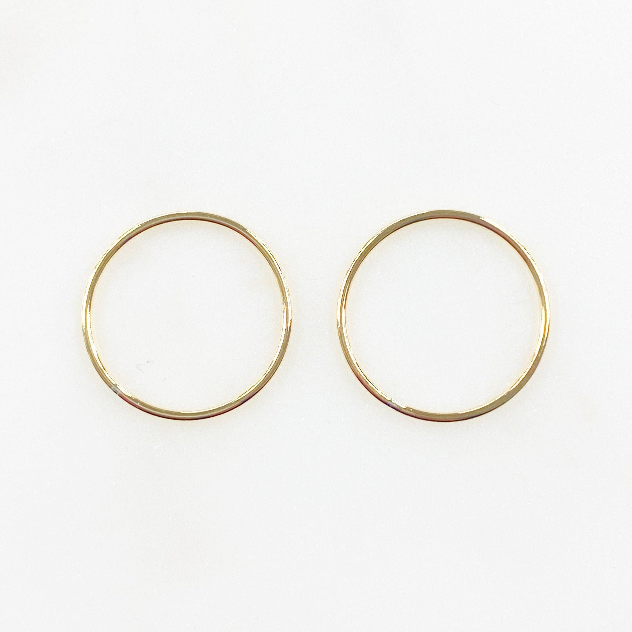 14K Gold Filled 19mm Smooth Connector Ring Open Circle Charm Soldered (2pc)