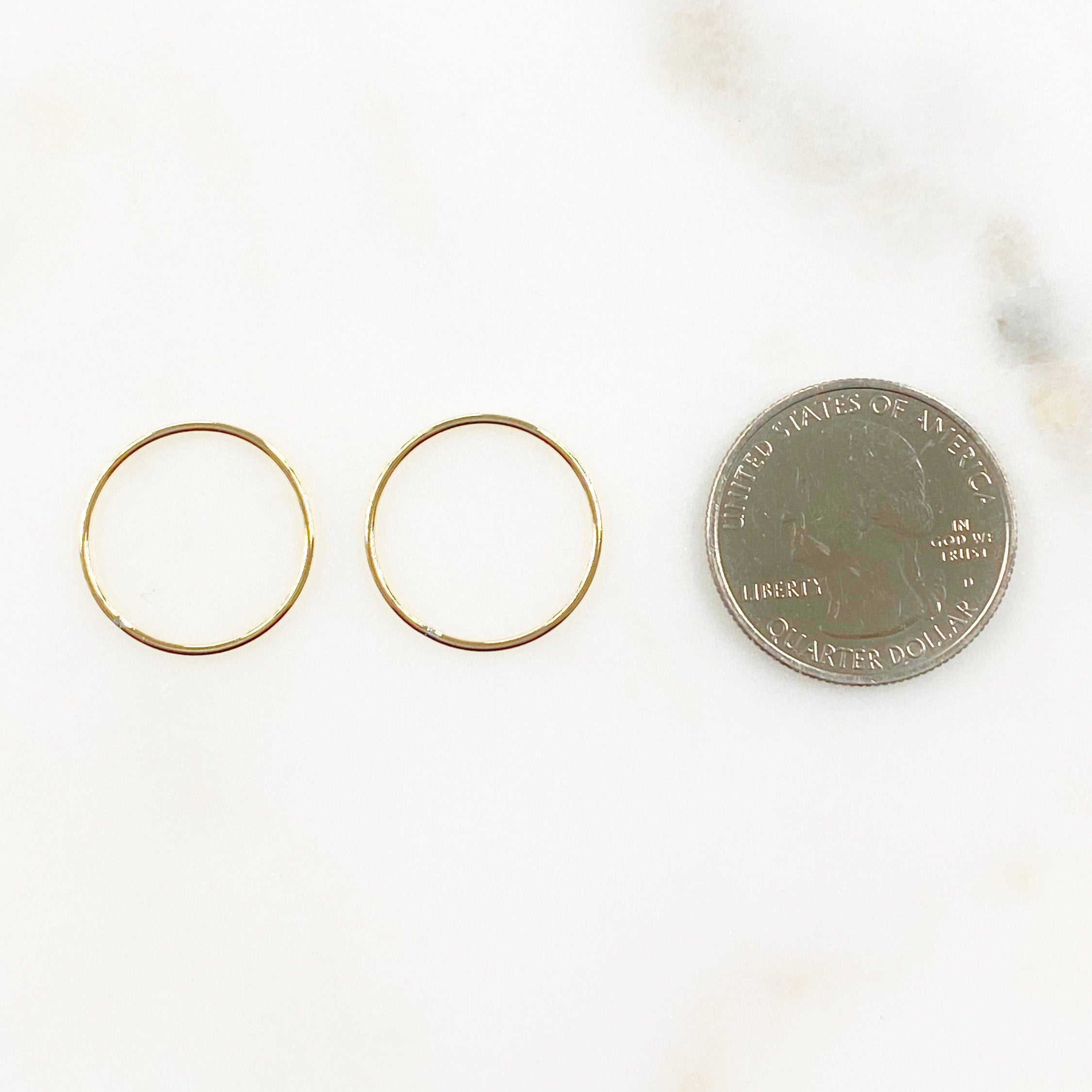14K Gold Filled 19mm Smooth Connector Ring Open Circle Charm Soldered (2pc)