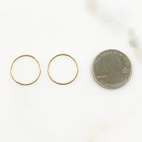 14K Gold Filled 19mm Smooth Connector Ring Open Circle Charm Soldered (2pc)