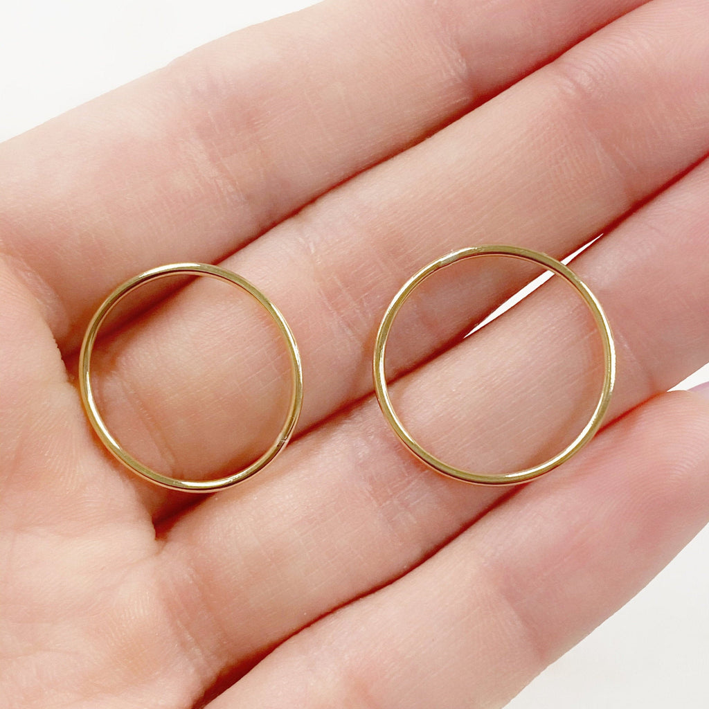 14K Gold Filled 19mm Smooth Connector Ring Open Circle Charm Soldered (2pc)