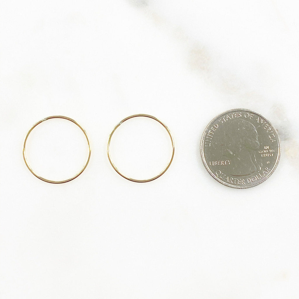 14K Gold Filled 20.5mm Smooth Connector Ring Open Circle Charm Soldered (2pc)