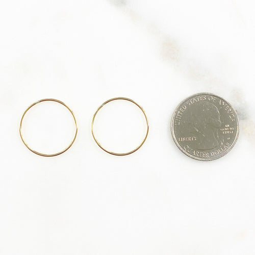 14K Gold Filled 20.5mm Smooth Connector Ring Open Circle Charm Soldered (2pc)