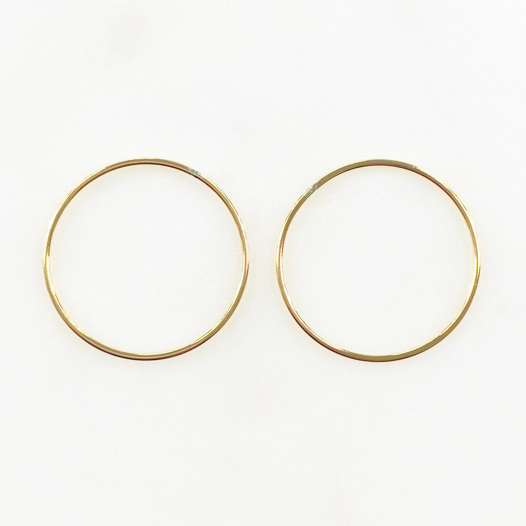 14K Gold Filled 24.5mm Smooth Connector Ring Open Circle Charm Soldered (2pc)