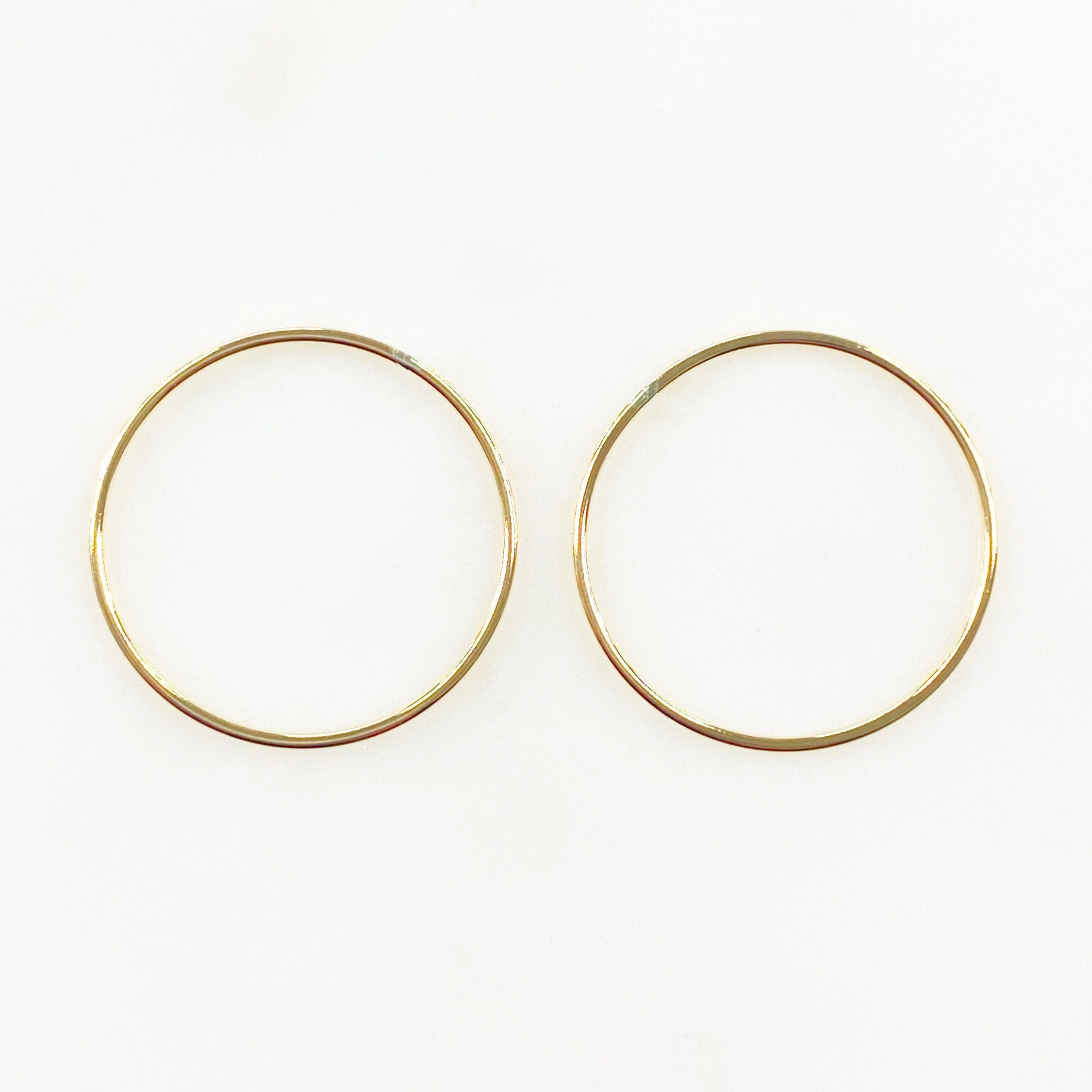 14K Gold Filled 24.5mm Smooth Connector Ring Open Circle Charm Soldered (2pc)