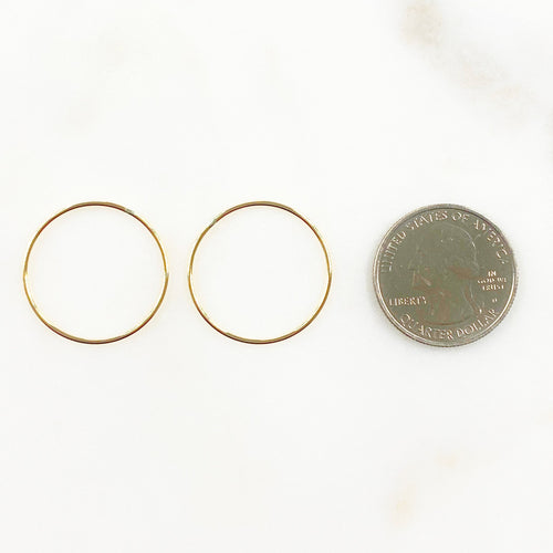 14K Gold Filled 24.5mm Smooth Connector Ring Open Circle Charm Soldered (2pc)