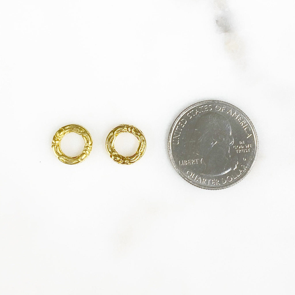 9mm Vermeil Gold Connector Ring Charm Choose Your Style Matte Gold