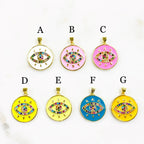 Gold Plated Neon Evil Eye Enamel Charm CZ Evil Eye Evil Eye Charms