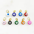 Gold Plated Double Sided Evil Eye Charm with Ring Rounded Evil Eye