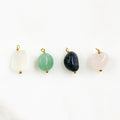 Gold Plated Gemstone Charm Natural Shape Gem Charm Organic Stone