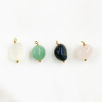 Gold Plated Gemstone Charm Natural Shape Gem Charm Organic Stone