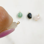 Gold Plated Gemstone Charm Natural Shape Gem Charm Organic Stone