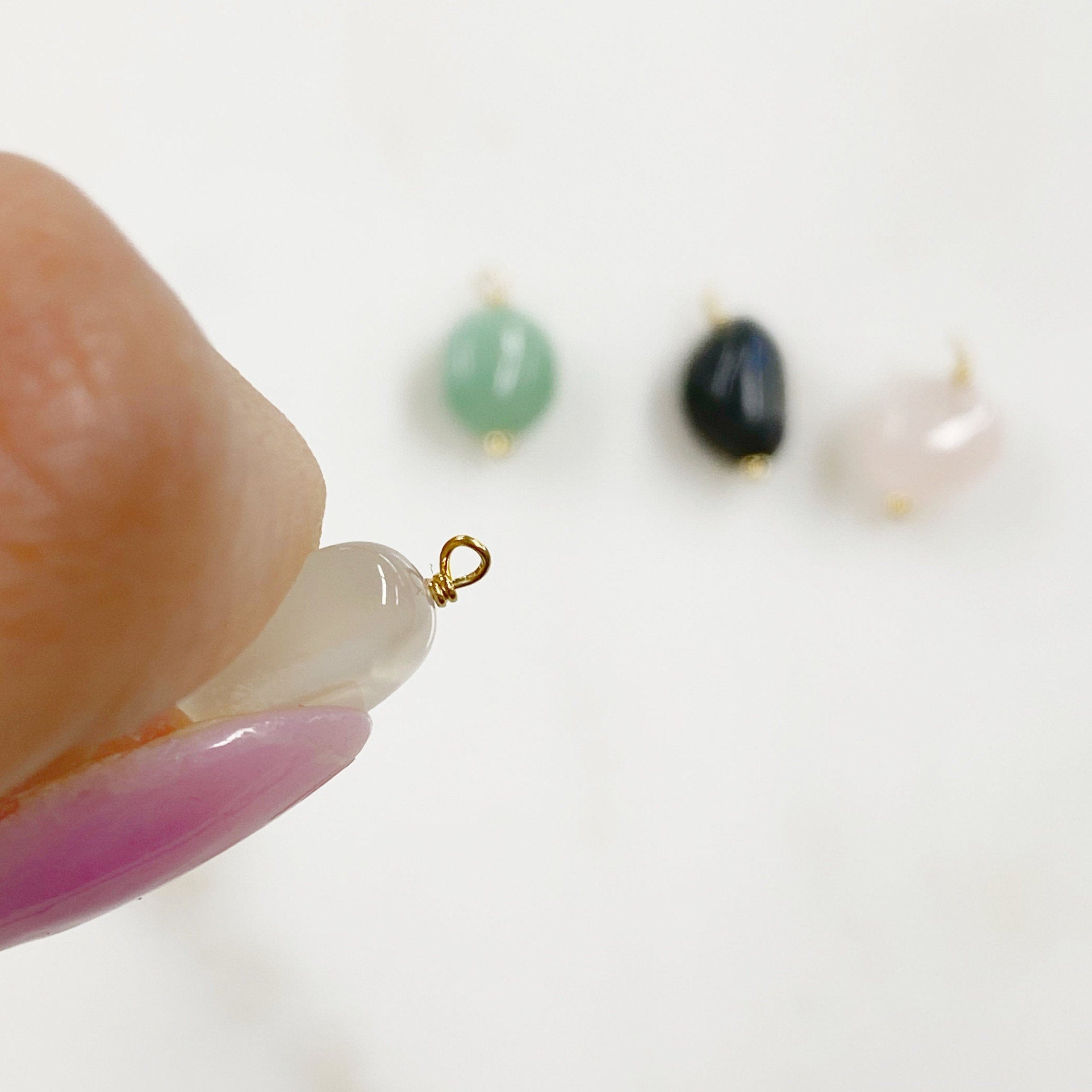 Gold Plated Gemstone Charm Natural Shape Gem Charm Organic Stone