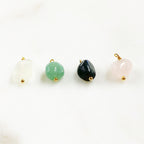 Gold Plated Gemstone Charm Natural Shape Gem Charm Organic Stone