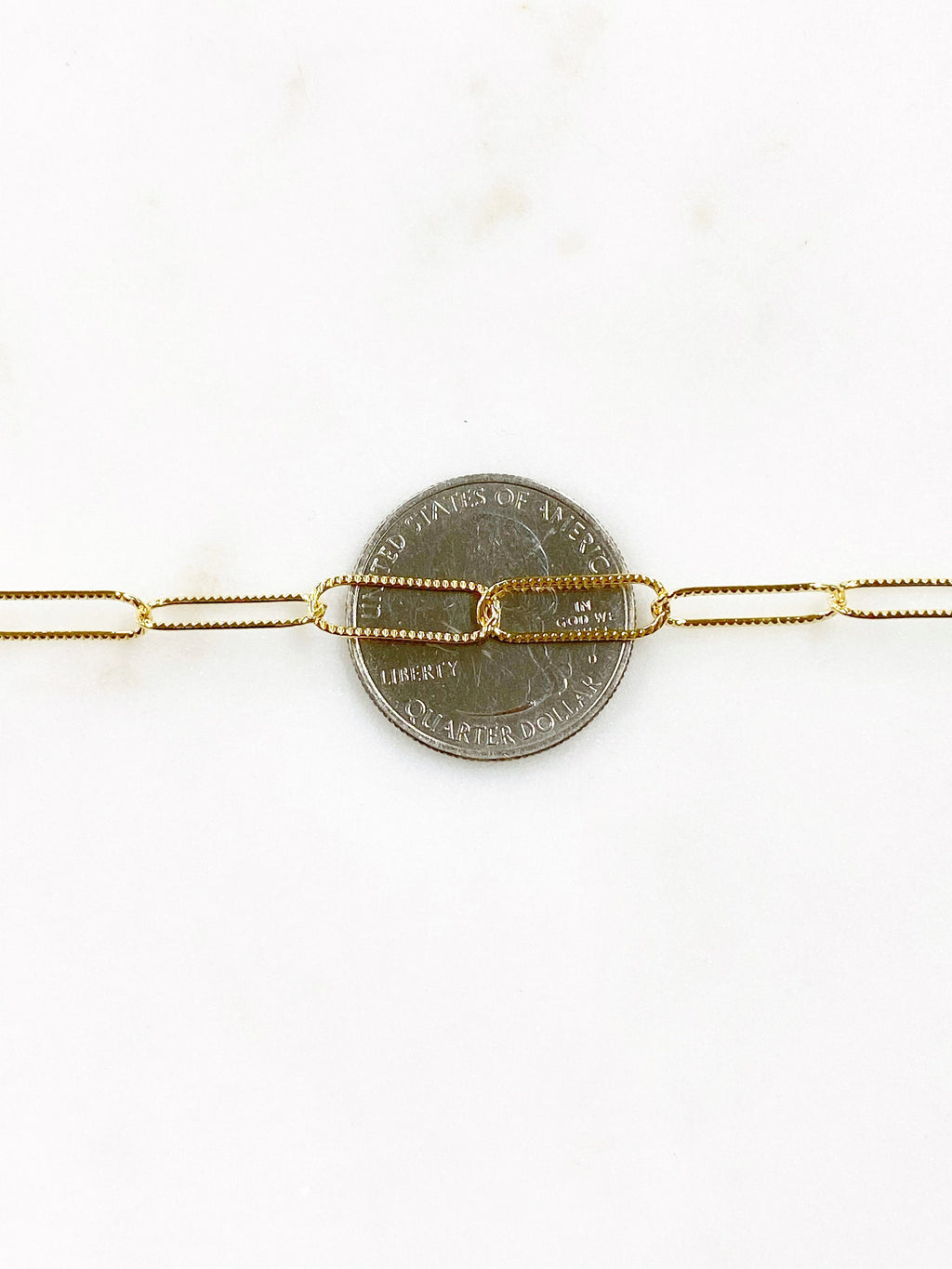 14K Gold Filled 5 x 15mm 14K GF Light Textured Elongated – Sold by the Foot
