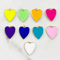 Gold Plated Large Vibrant Heart Charm Enamel Love Charm Love Heart – Gold
