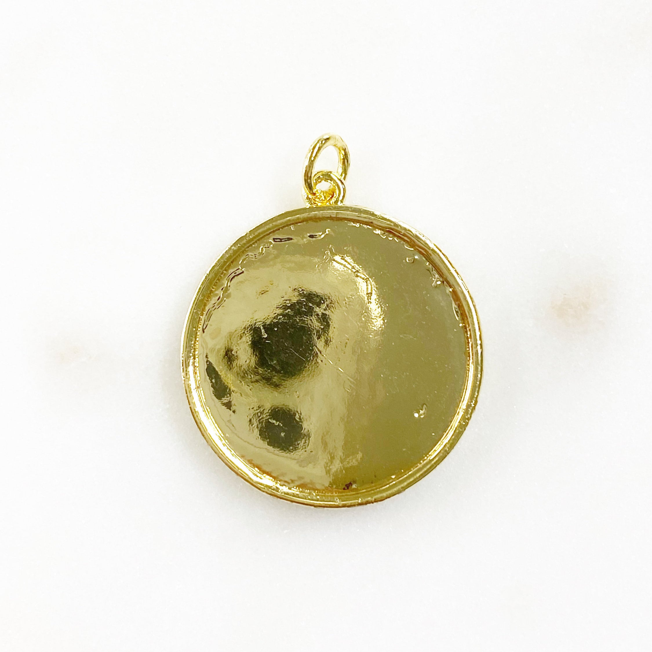 Gold Plated Evil Eye Coin Charm Colorful Enamel Cubic Zirconia Evil