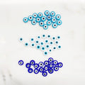 10mm Glass Evil Eye Beads Light Blue Dark Blue or White (5pc)