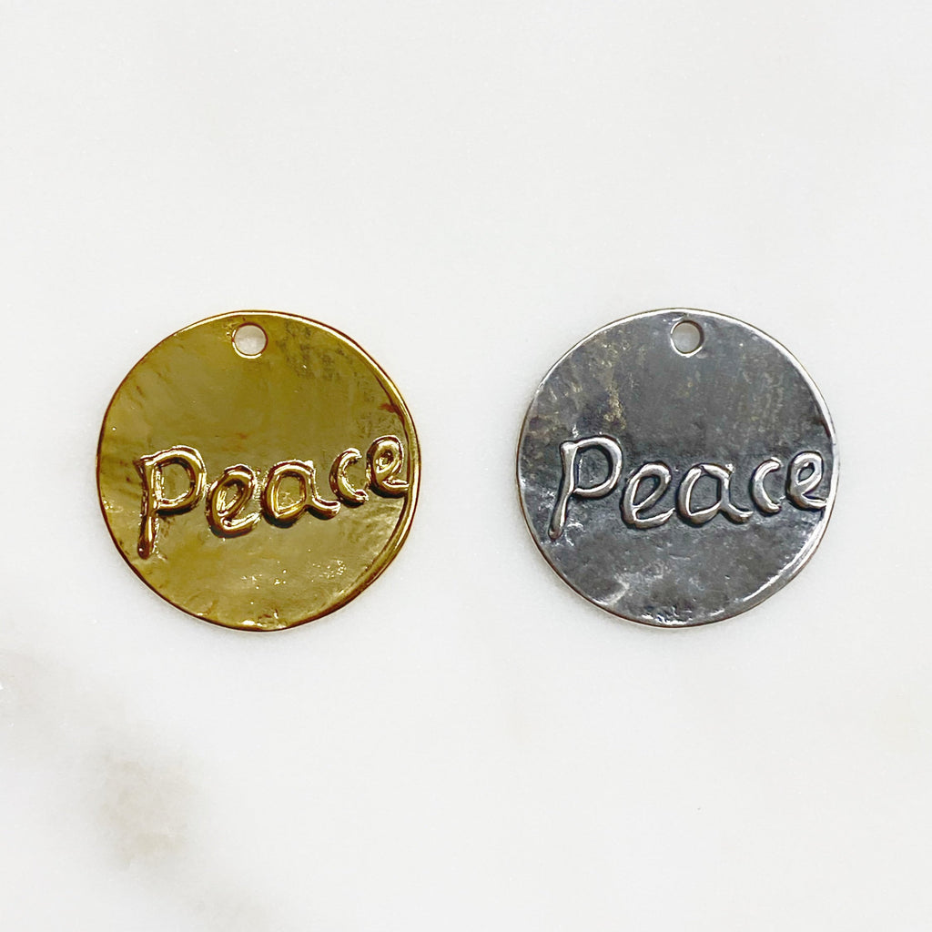 21mm Sterling Silver or Vermeil Large or Stamped Crown Coin Medallion Peace
