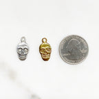 19mmx10 Mm Sterling Silver or Vermeil Flat Detailed Grinning Skull Smile Day