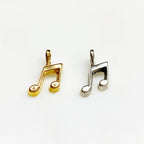 15mmx10mm Sterling Silver or Vermeil or Small Tiny Musical Eighth Note Artist