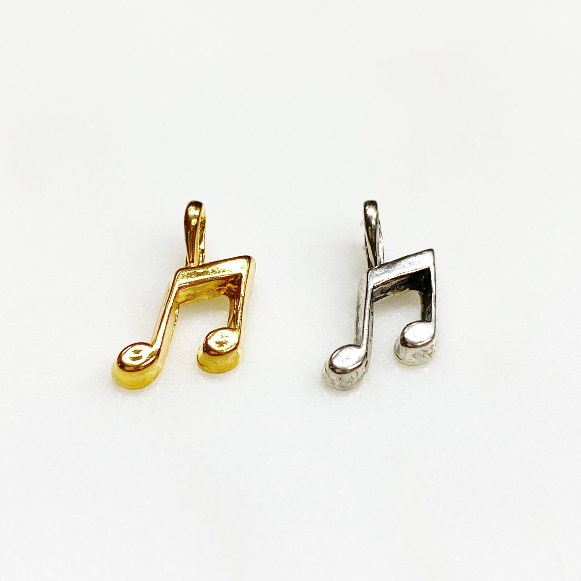 15mmx10mm Sterling Silver or Vermeil or Small Tiny Musical Eighth Note Artist