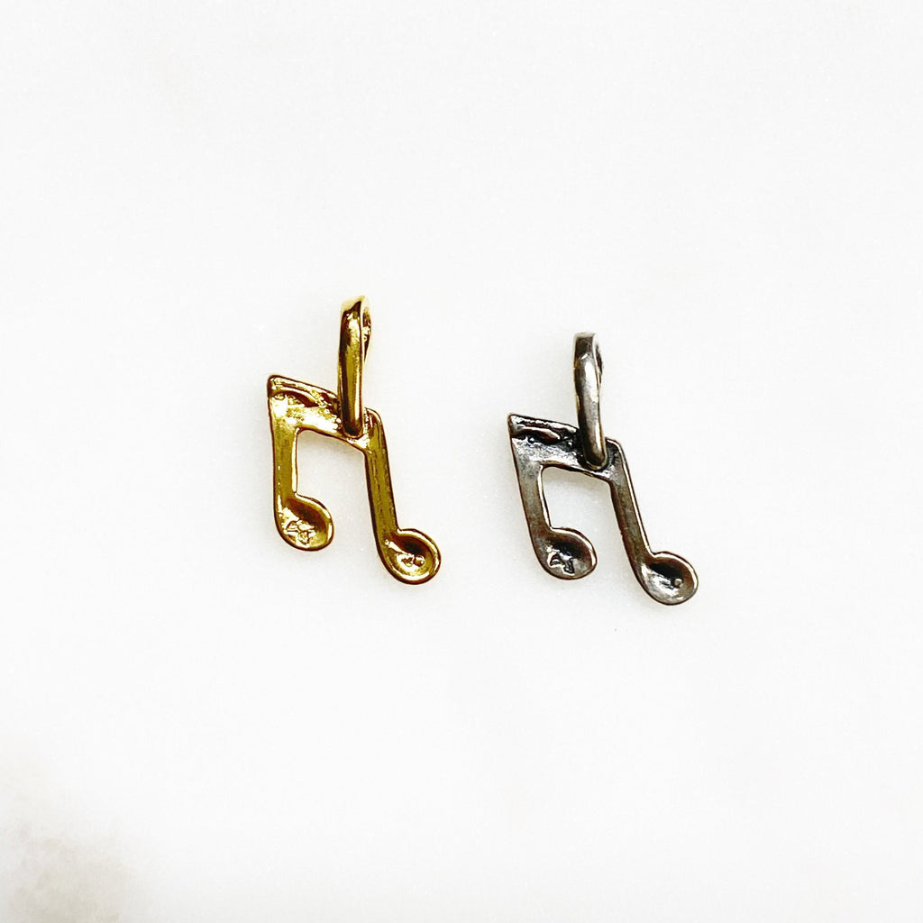 15mmx10mm Sterling Silver or Vermeil or Small Tiny Musical Eighth Note Artist