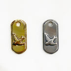 27mmx13mm Sterling Silver or Vermeil or Long Raised 3D Bird Dog Tag Charm