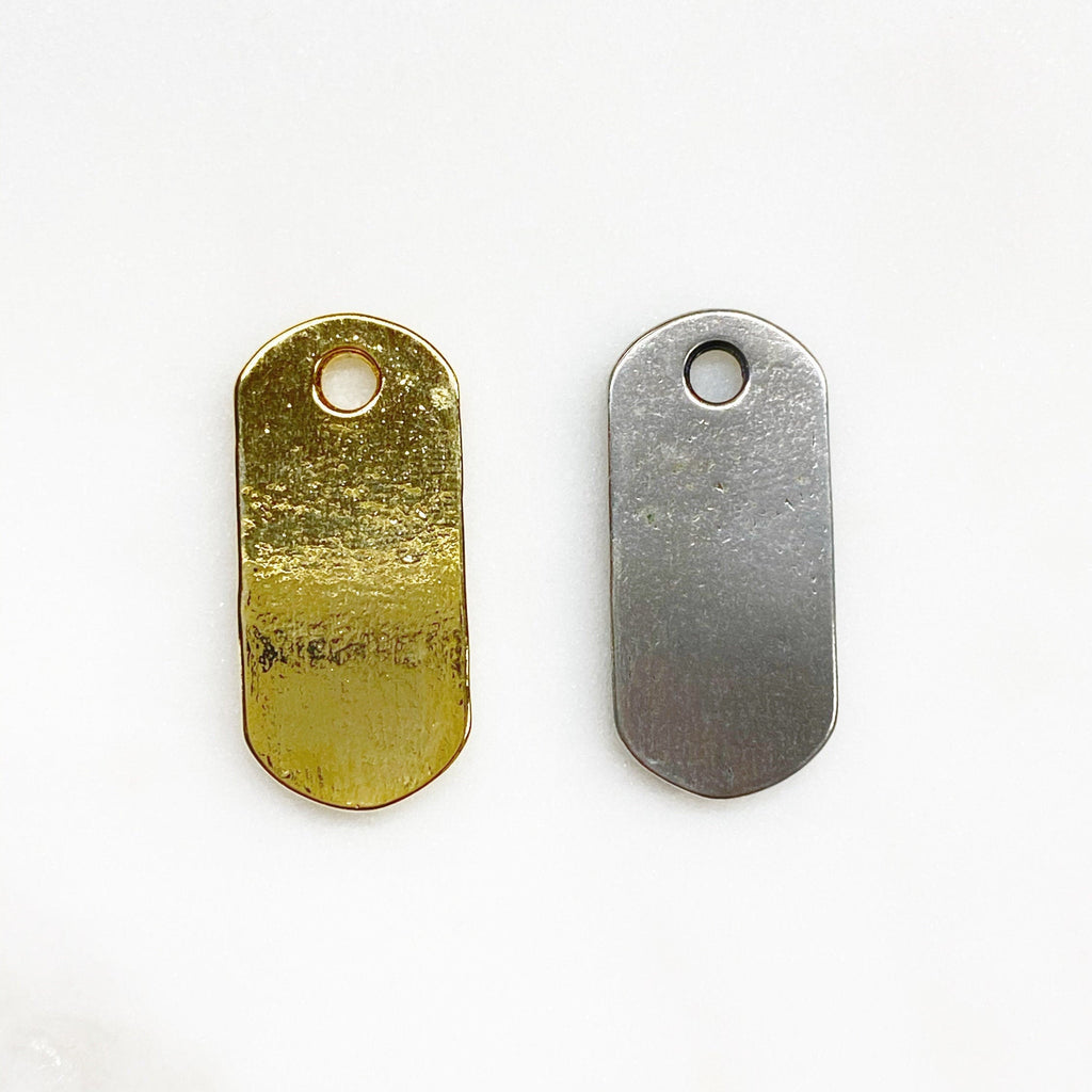 27mmx13mm Sterling Silver or Vermeil or Long Raised 3D Bird Dog Tag Charm