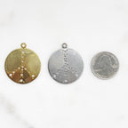 Sterling Silver or Vermeil Large or Peace Sign Hole Punched Circle Charm