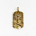 Vermeil Skull Hammered Pendant Charm Gold Skull Pirate RIP