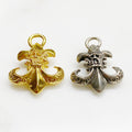 Sterling Silver or Vermeil or Heavy Duty Thick Statement Fleur De Lis Charm