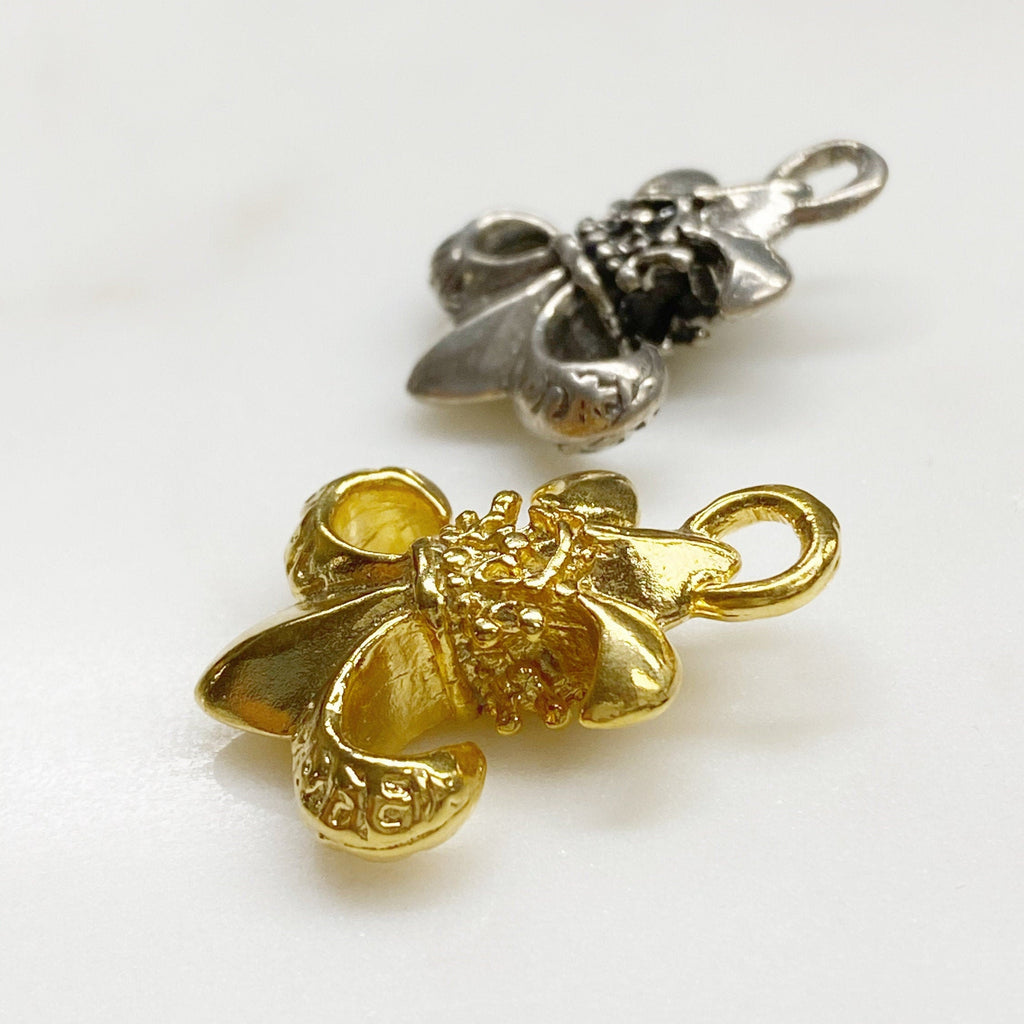Sterling Silver or Vermeil or Heavy Duty Thick Statement Fleur De Lis Charm