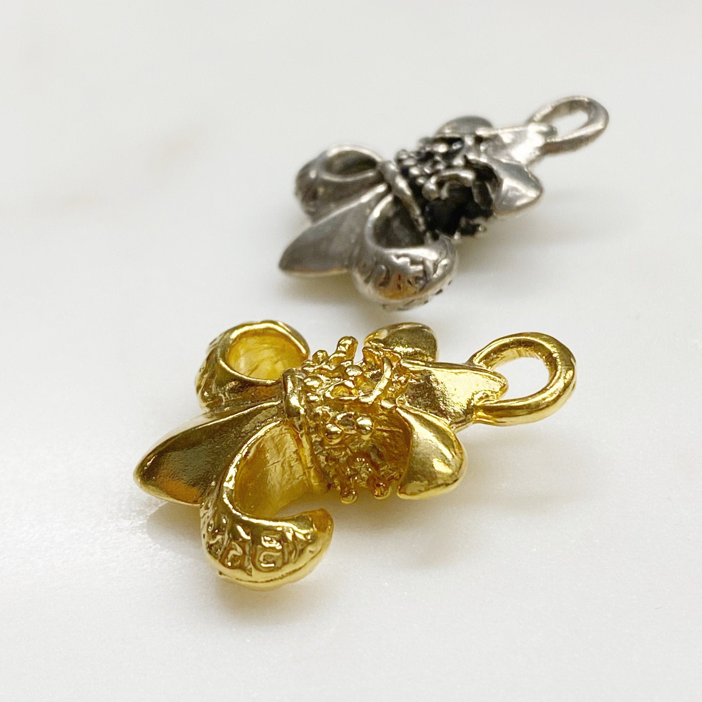 Sterling Silver or Vermeil or Heavy Duty Thick Statement Fleur De Lis Charm