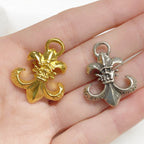 Sterling Silver or Vermeil or Heavy Duty Thick Statement Fleur De Lis Charm