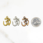 25mmx19mm Pewter Large Ohm Om Necklace Charm Buddha Mantra Yoga