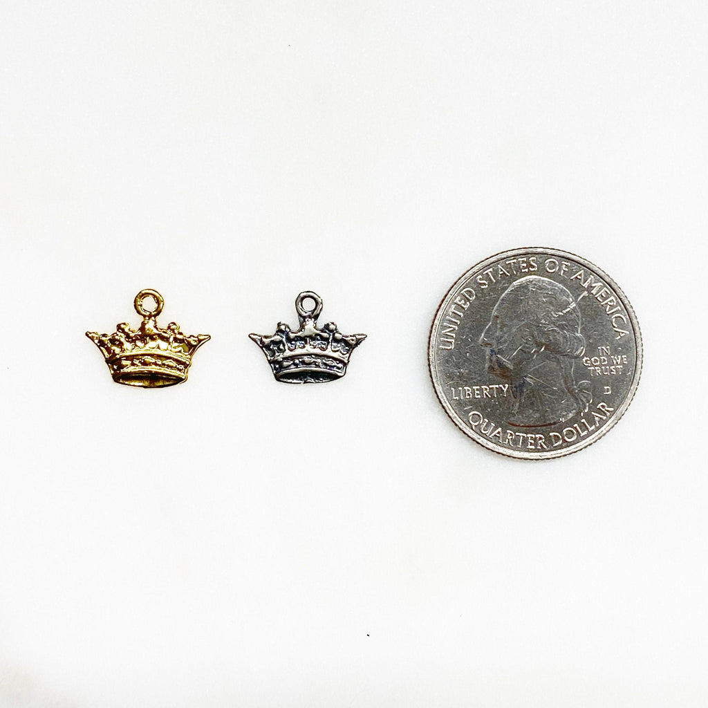 Sterling Silver or Vermeil Thin or Flat Delicate Dainty Small Crown Princess