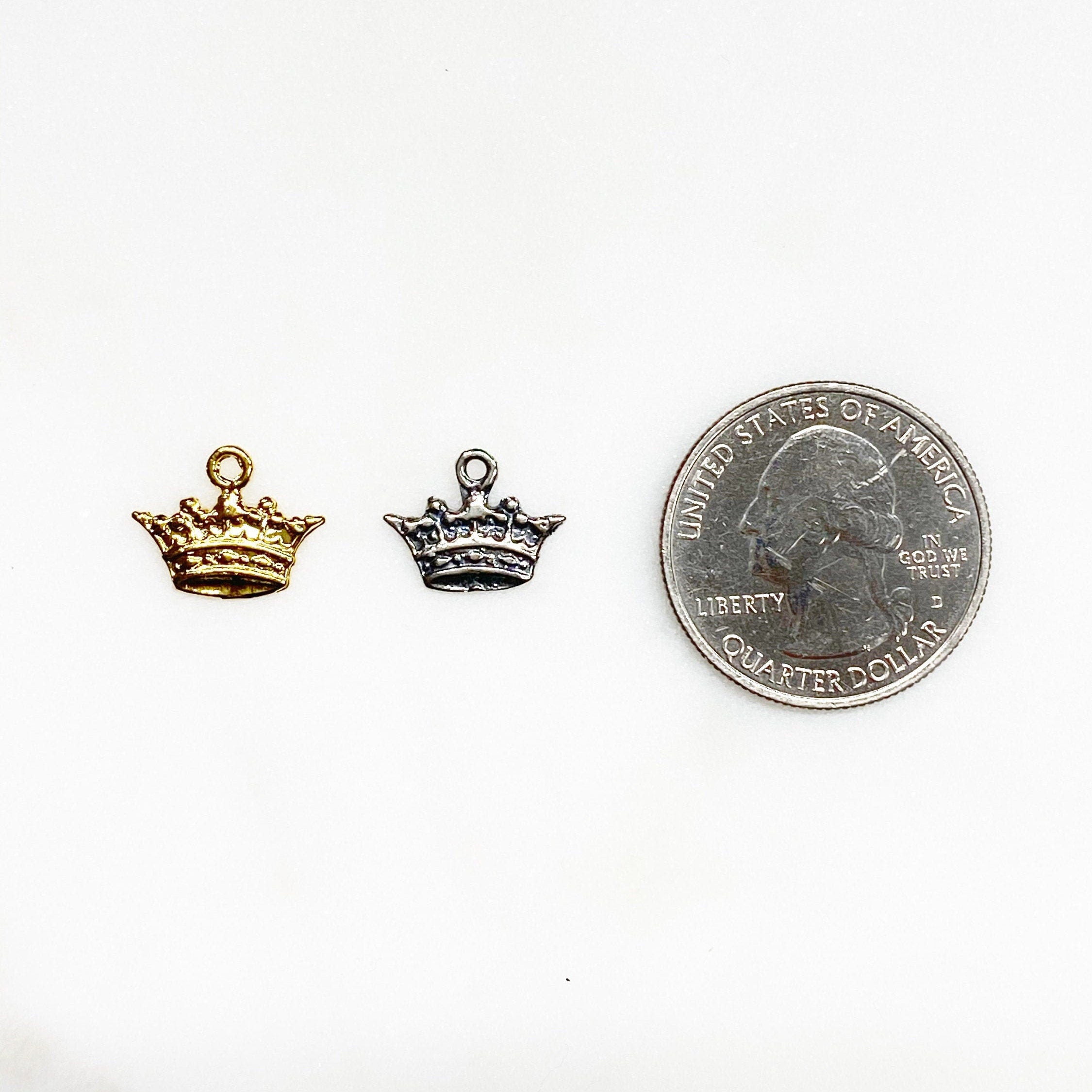Sterling Silver or Vermeil Thin or Flat Delicate Dainty Small Crown Princess