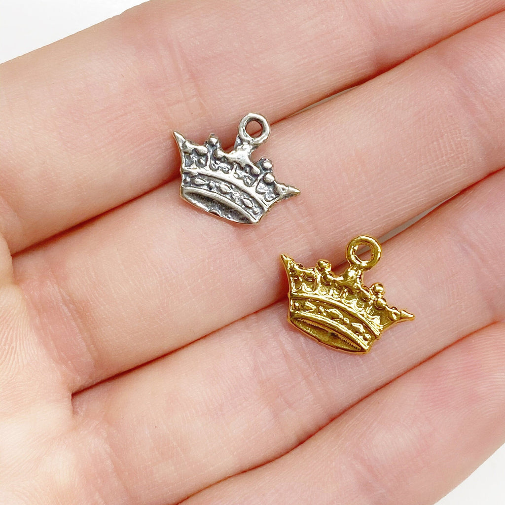 Sterling Silver or Vermeil Thin or Flat Delicate Dainty Small Crown Princess