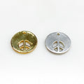 Sterling Silver or Vermeil or Peace Sign Cut Out Circle Coin Charm Hippie Love