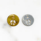 Sterling Silver or Vermeil or Peace Sign Cut Out Circle Coin Charm Hippie Love